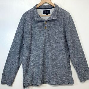 Even Tide Long Sleeve‎ Pull Over Shirt Men  Large Gray1/4 Button Casual Workwear